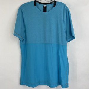 Lululemon Precise Tee M3442S Short Sleeve Tech Shirt KAYAK BLUE‎ Mens Sz Medium